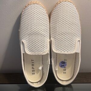 Esprit Cream Knit Slip-On Espadrille Sneakers